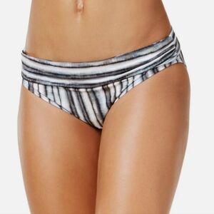 NWT - LaBlanca Grey & White Stripe Bikini Brief - 10
